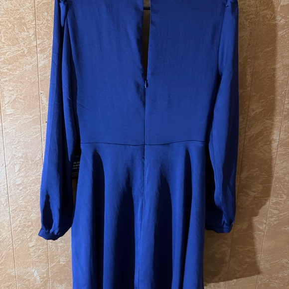 Express Deep Blue Long Sleeve Dress - Picture 2 of 2